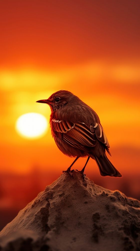 Bird against sunset sky outdoors animal.
