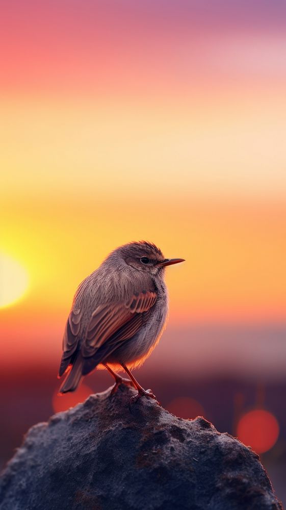 Bird against sunset sky outdoors nature.