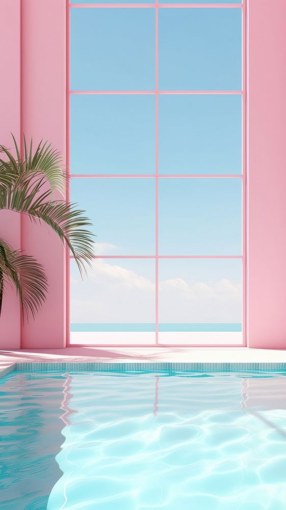 Swimming pool architecture building window.