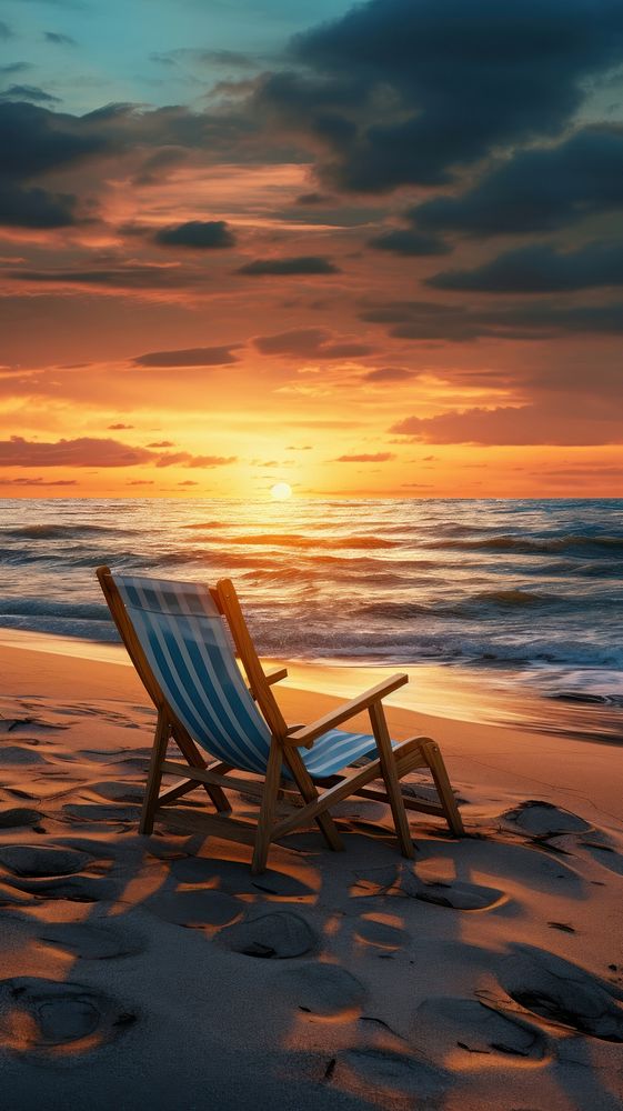 Lounge chair on the beach furniture outdoors horizon.