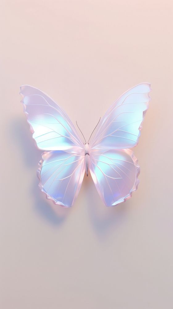 Pastel hologram with butterflys animal insect petal.