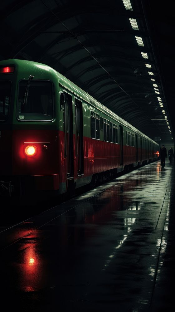 A train pulling in a station railway vehicle subway.