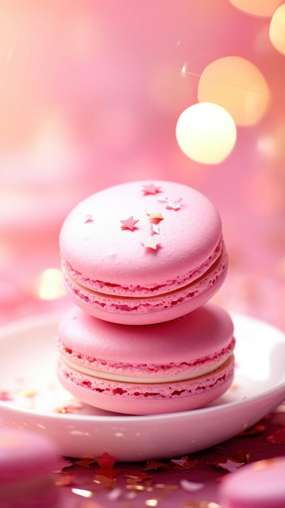 Cute macaron with pink macarons dessert food.