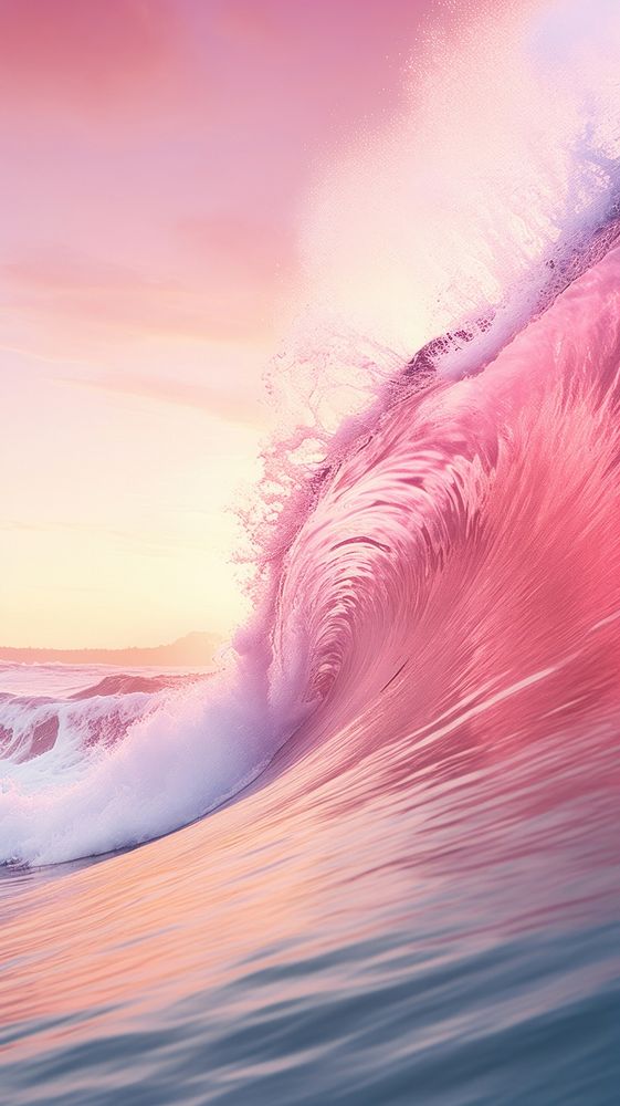 Pink ocean wave outdoors nature sports.