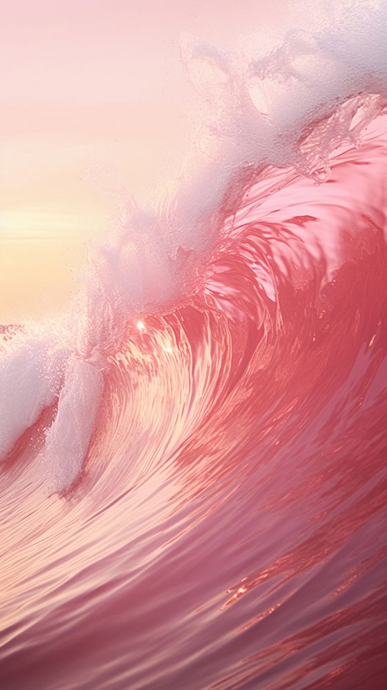 Pink wave ocean outdoors nature sea.