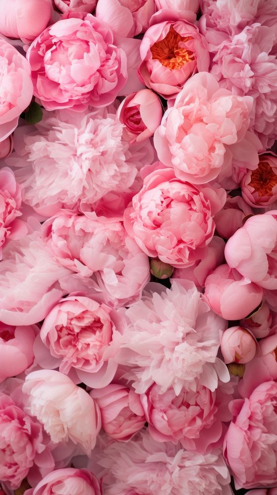 Pink peony flowers wall backgrounds petal plant.