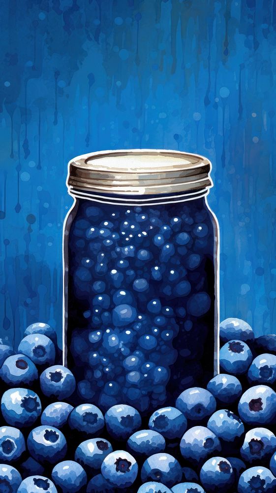 Illustration of a blueberry fruit plant food.
