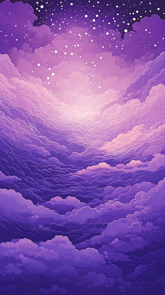 Illustration of purple clouds landscape pattern nature.