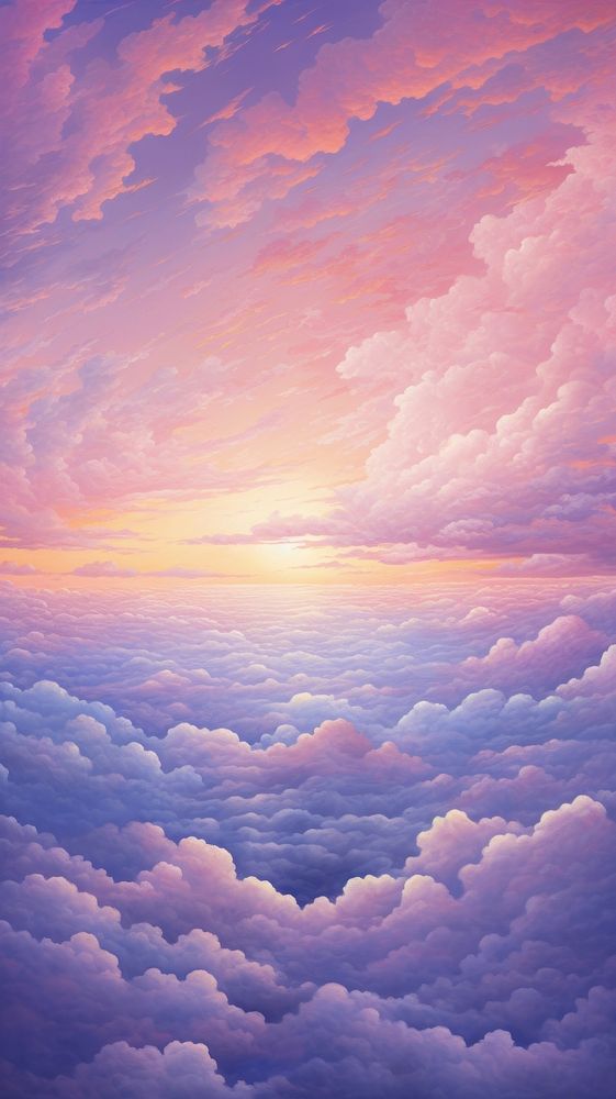 Illustration of purple clouds landscape outdoors nature.