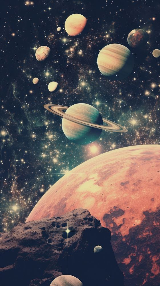 Cool wallpaper vintage home planet space astronomy.