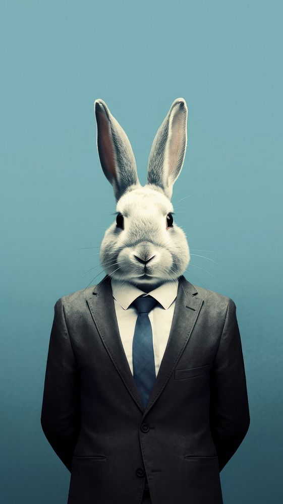 Retro film rabbit portrait animal | Premium Photo Illustration - rawpixel