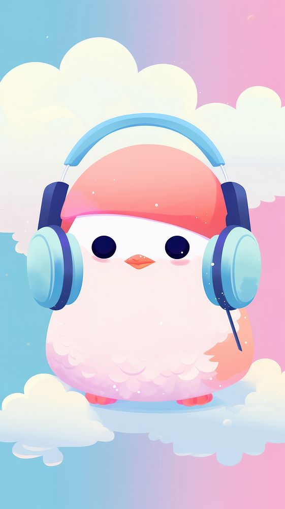 A cute penguin headphones headset electronics.