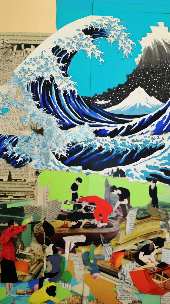 Tsunami painting mural adult.