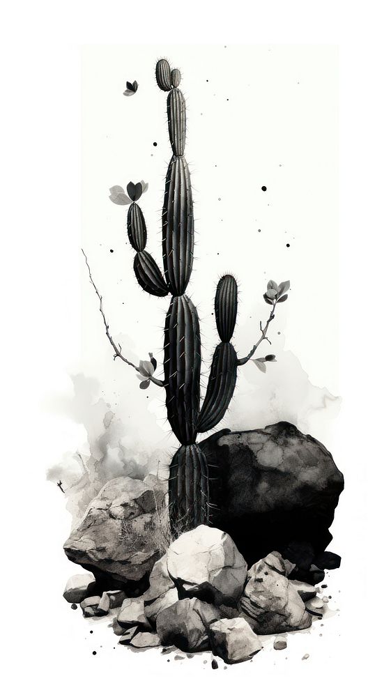 Cactus plant outdoors cartoon.