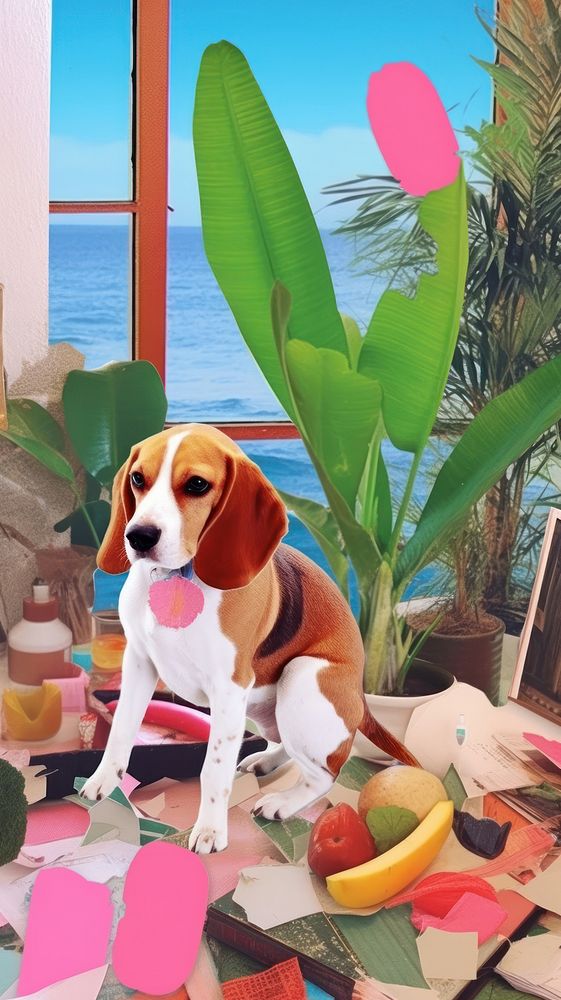 A beagle dog craft animal mammal person.