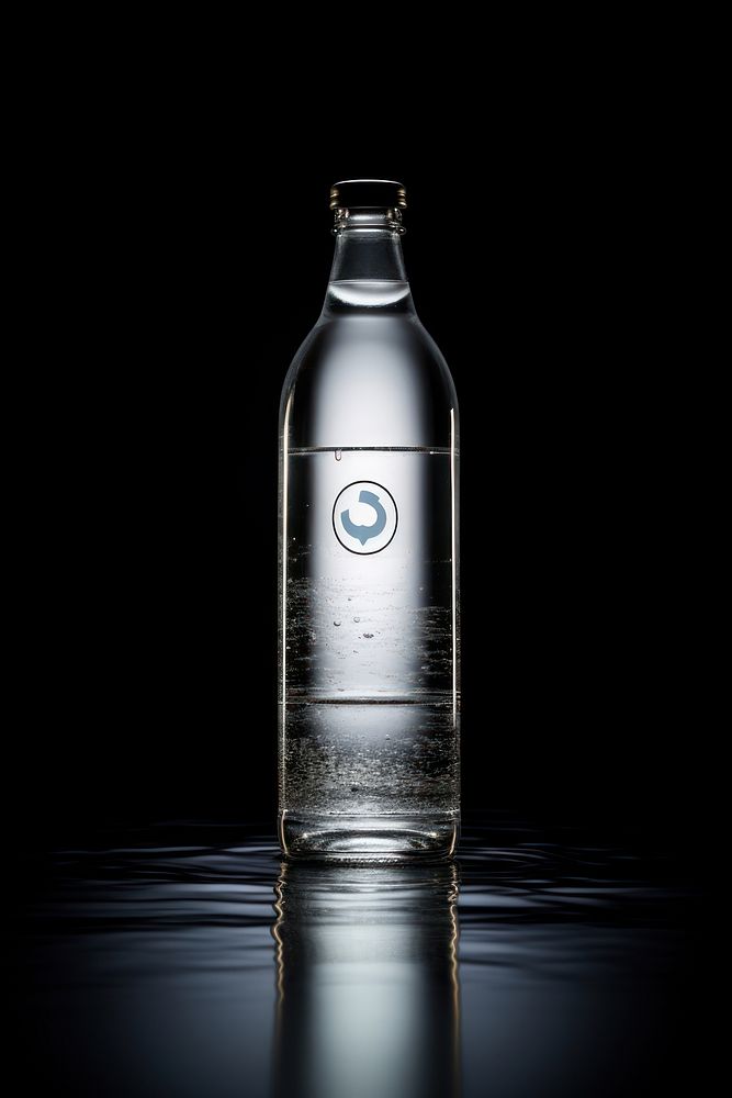 Bottle white circle glass drink.