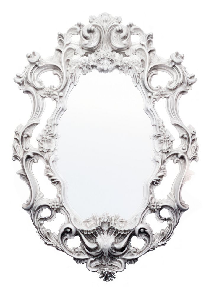 Rococo frame vintage chandelier mirror white.