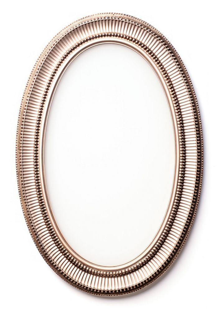 White and gold oval frame vintage photo white background photography.