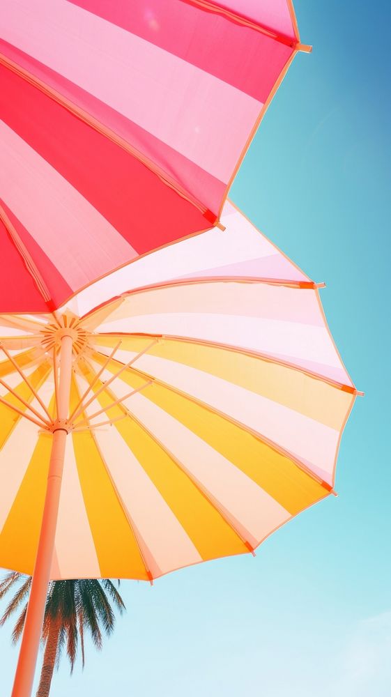 Colorful summer umbrella backgrounds protection.