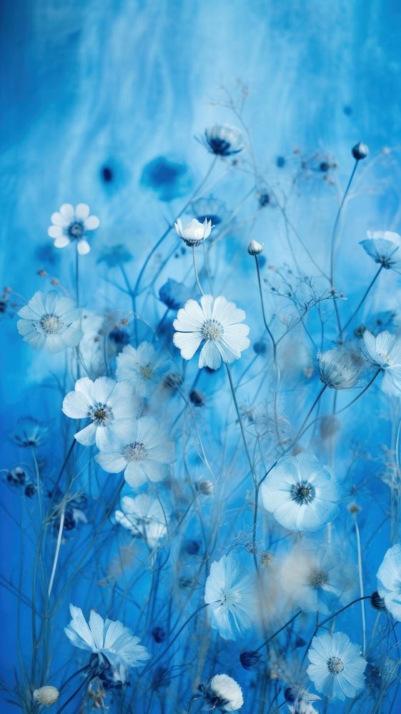 Blue wallpaper flower backgrounds outdoors.