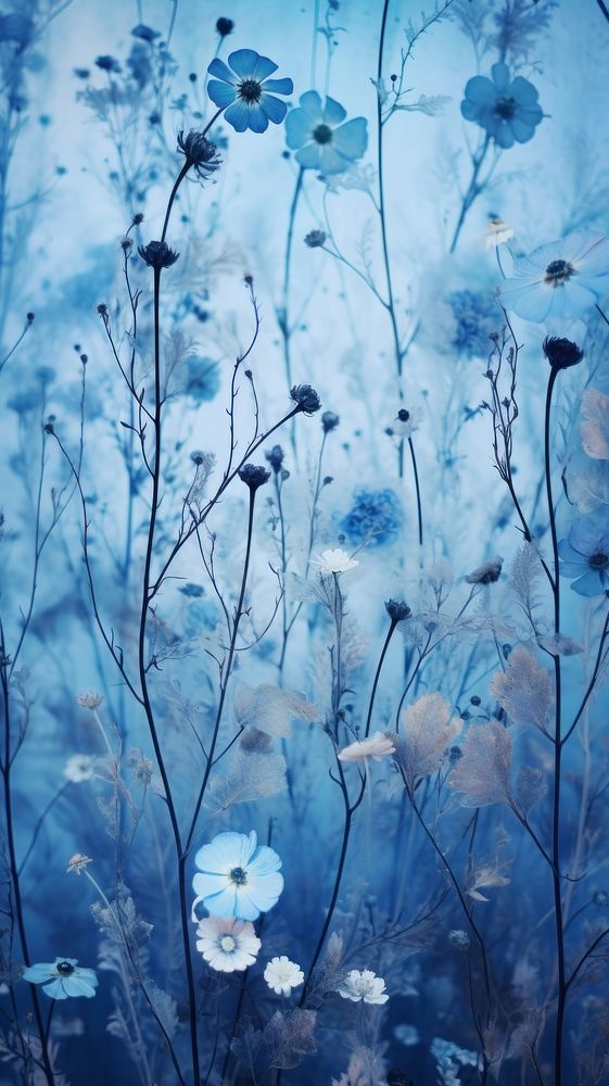 Blue wallpaper flower backgrounds outdoors.
