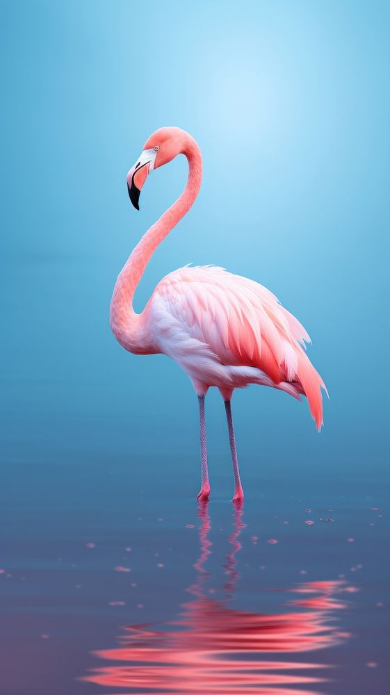 A flamingo animal bird red.