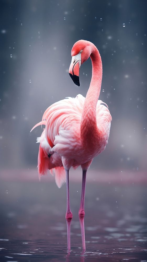 A flamingo animal bird red.