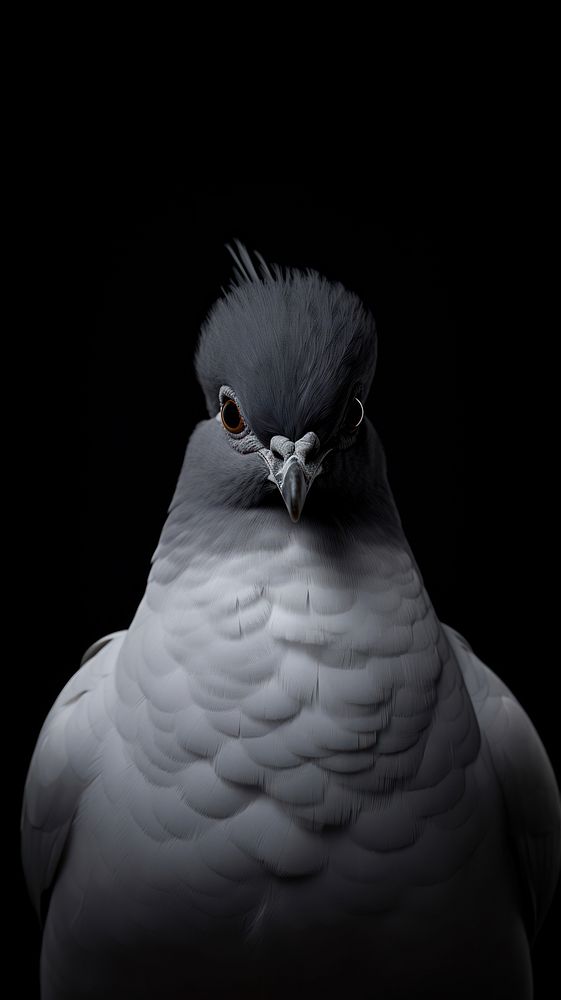 A jacobin pigeon bird animal monochrome wildlife.