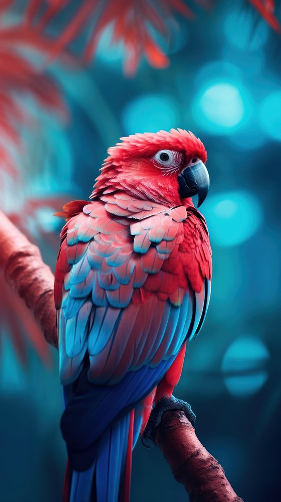 An aruacana bird parrot animal red.