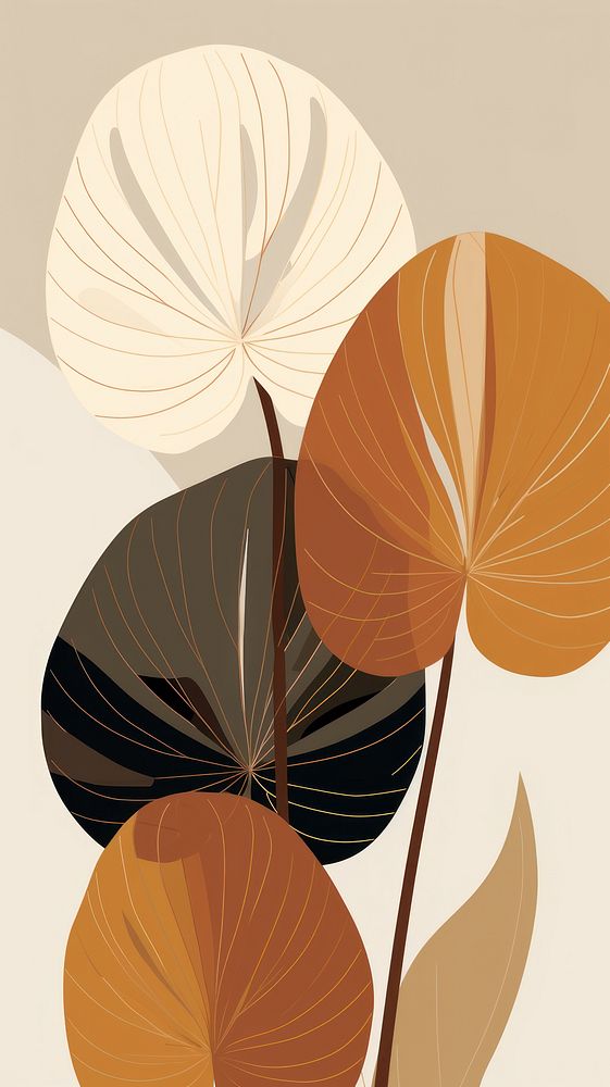 Big leaves in brown color tone backgrounds pattern plant.