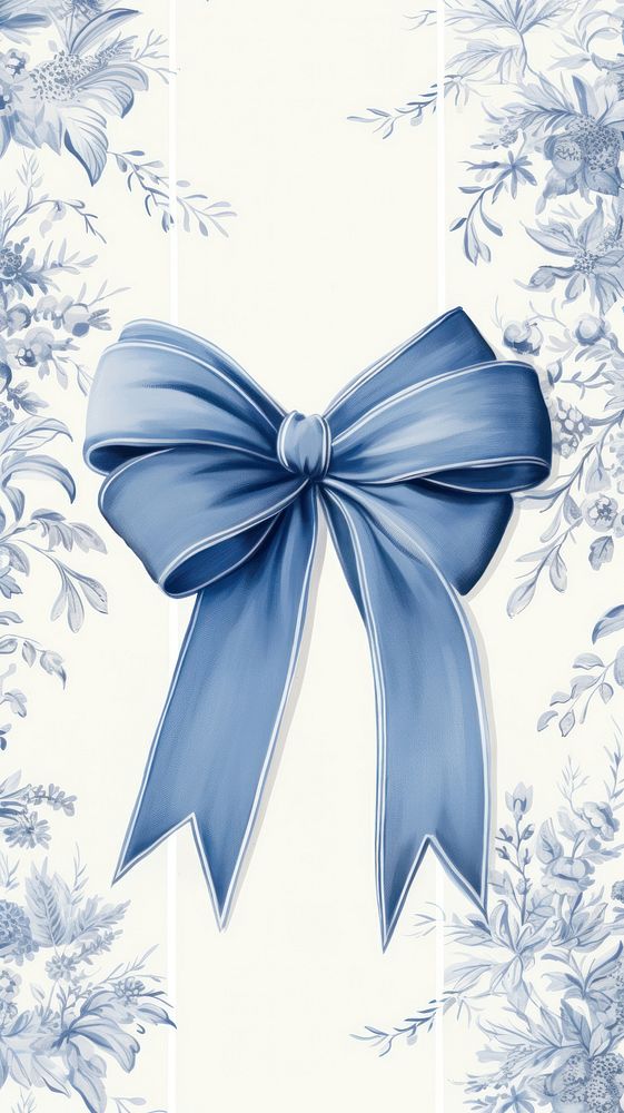 Blue wallpaper ribbon blue bow.