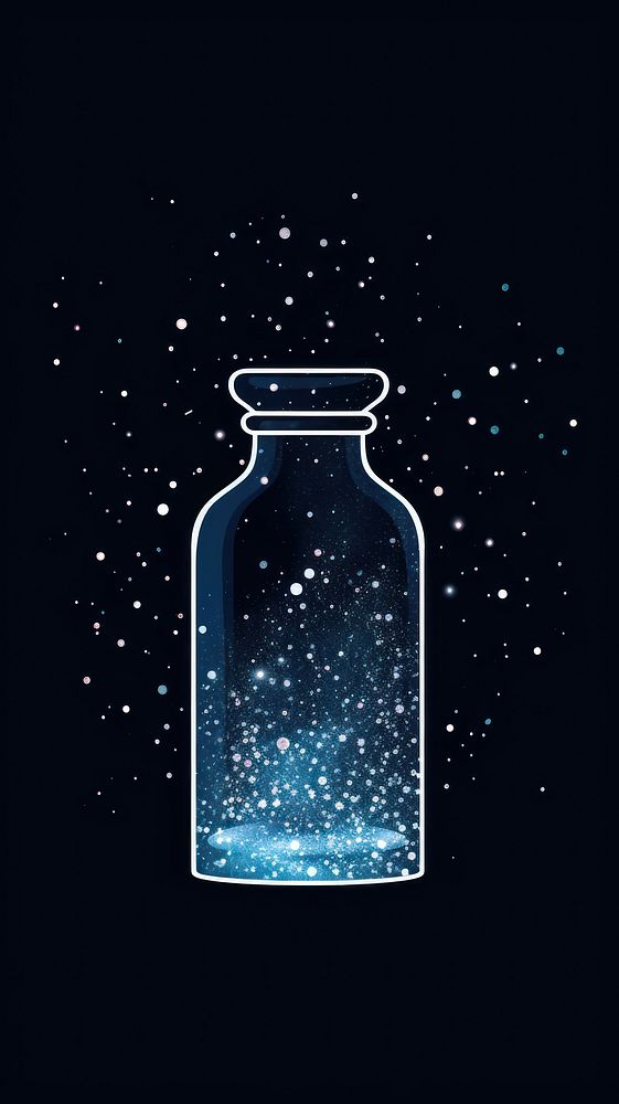 Blue wallpaper bottle glass jar.