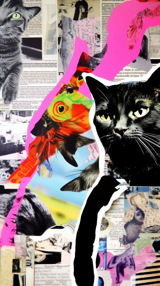 Cat collage animal mammal.