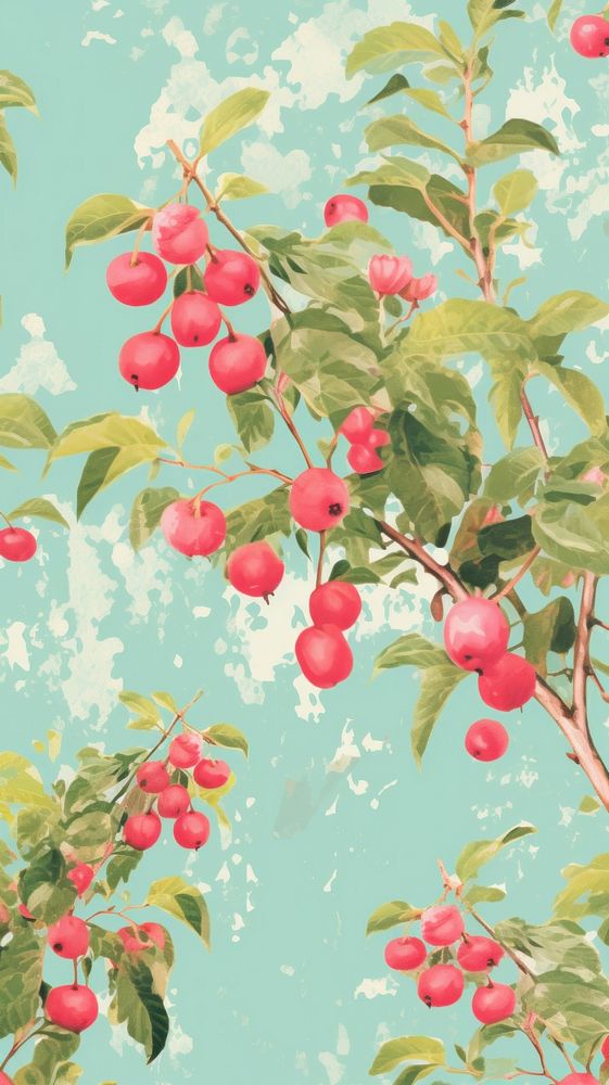 Colorful wildcherries craft backgrounds cherry plant.