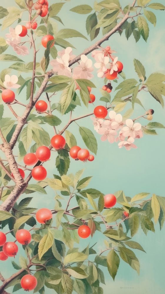 Colorful wildcherries craft backgrounds painting cherry.