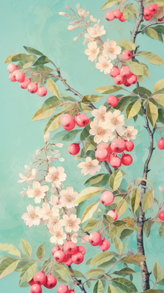 Colorful wildcherries craft backgrounds painting blossom.