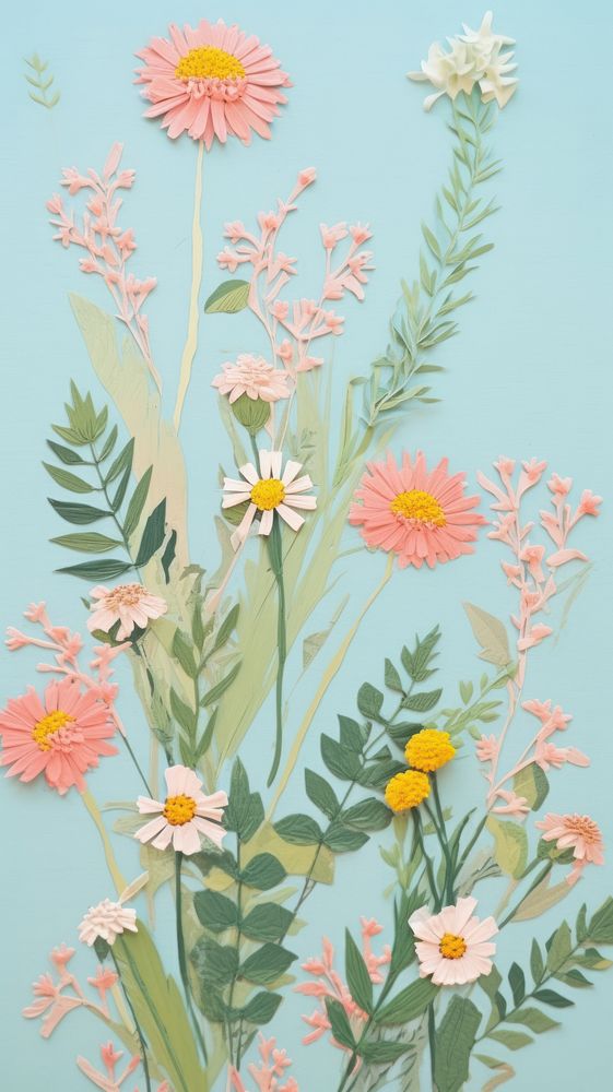 Colorful wildflower backgrounds pattern plant.