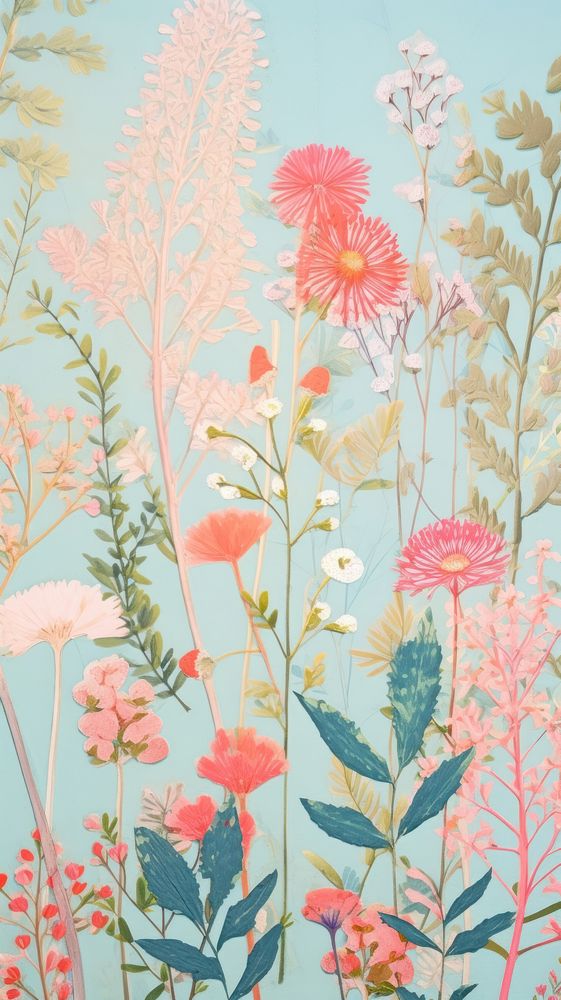 Colorful wildflower backgrounds painting pattern.
