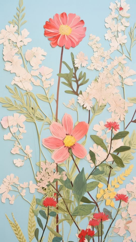 Colorful wildflower backgrounds painting pattern.