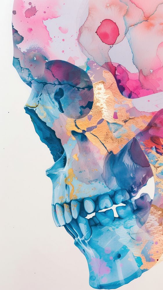 Music Skull wallpaper painting art accessories.