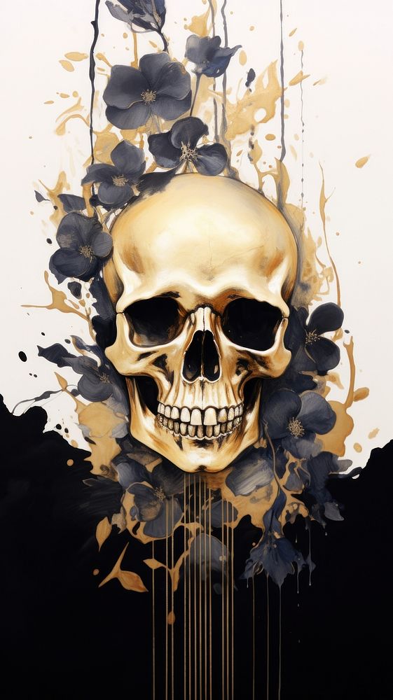 Music Skull wallpaper art creativity halloween.