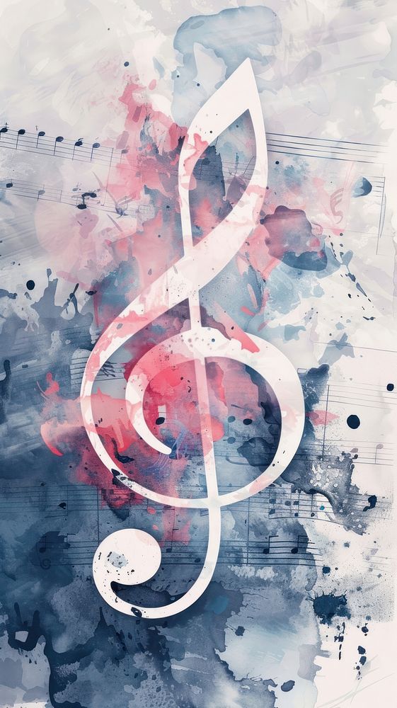 Note music watercolor wallpaper abstract text creativity.
