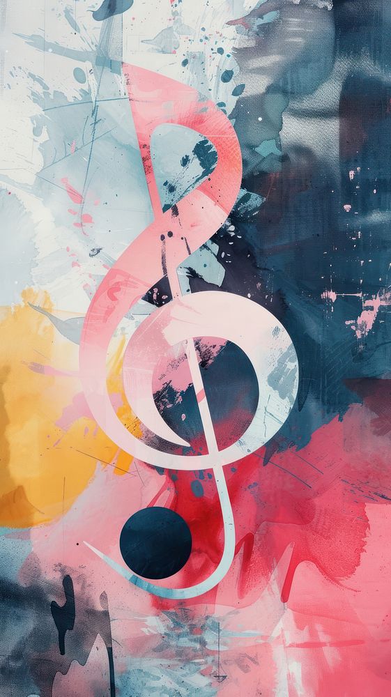 Note music watercolor wallpaper abstract text art.