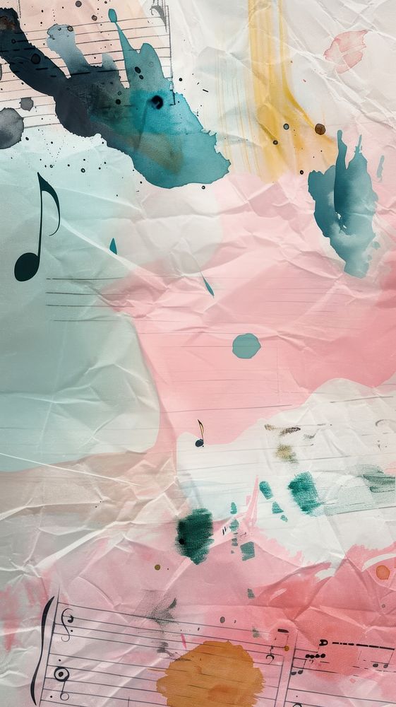 Note music watercolor wallpaper abstract painting art.