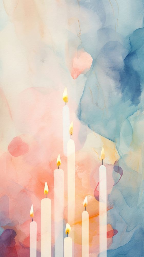 Watercolor wallpaper candle celebration abstract.