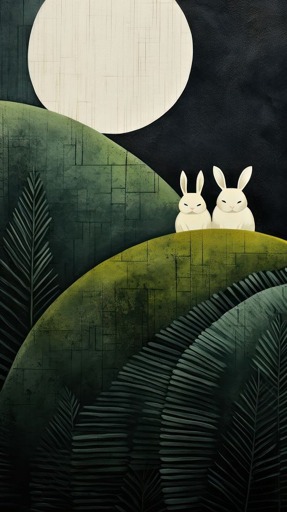 Jungle mammal rabbit art.