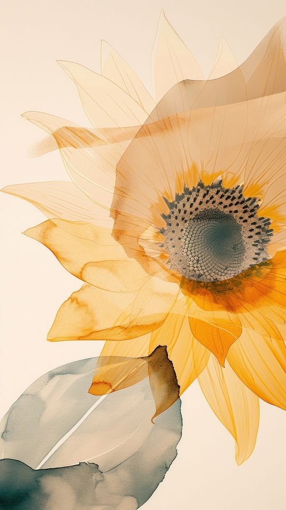 Sunflower petal plant art.