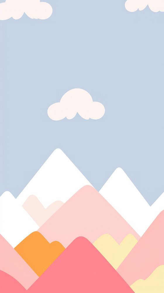 Cute mountain illustration outdoors nature cloud.