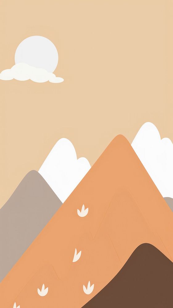 Cute mountain illustration outdoors nature tranquility.