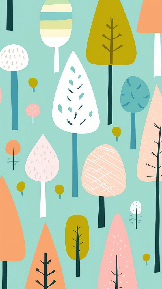Cute forrest illustration pattern tranquility backgrounds.
